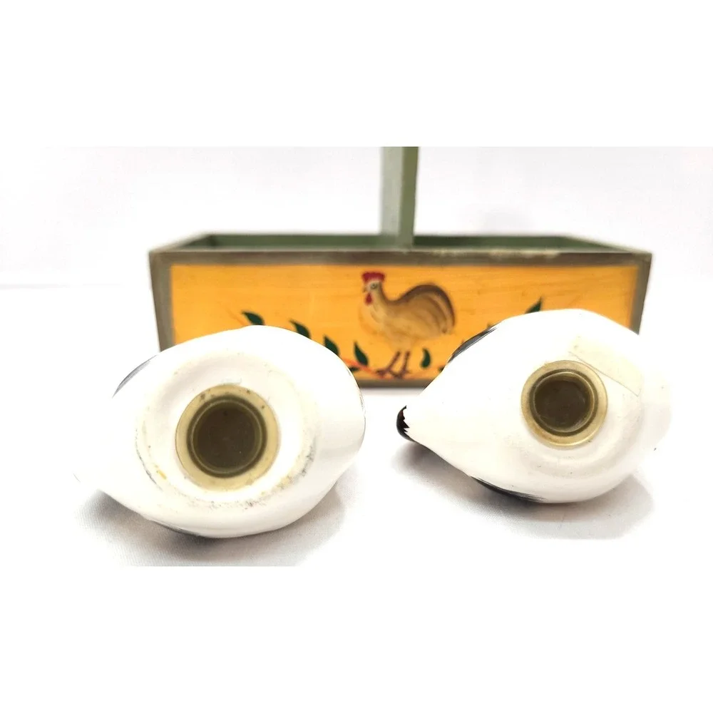 Vintage Hen Salt and Pepper Shakers In a Coop‎ Farmhouse Cottagecore
